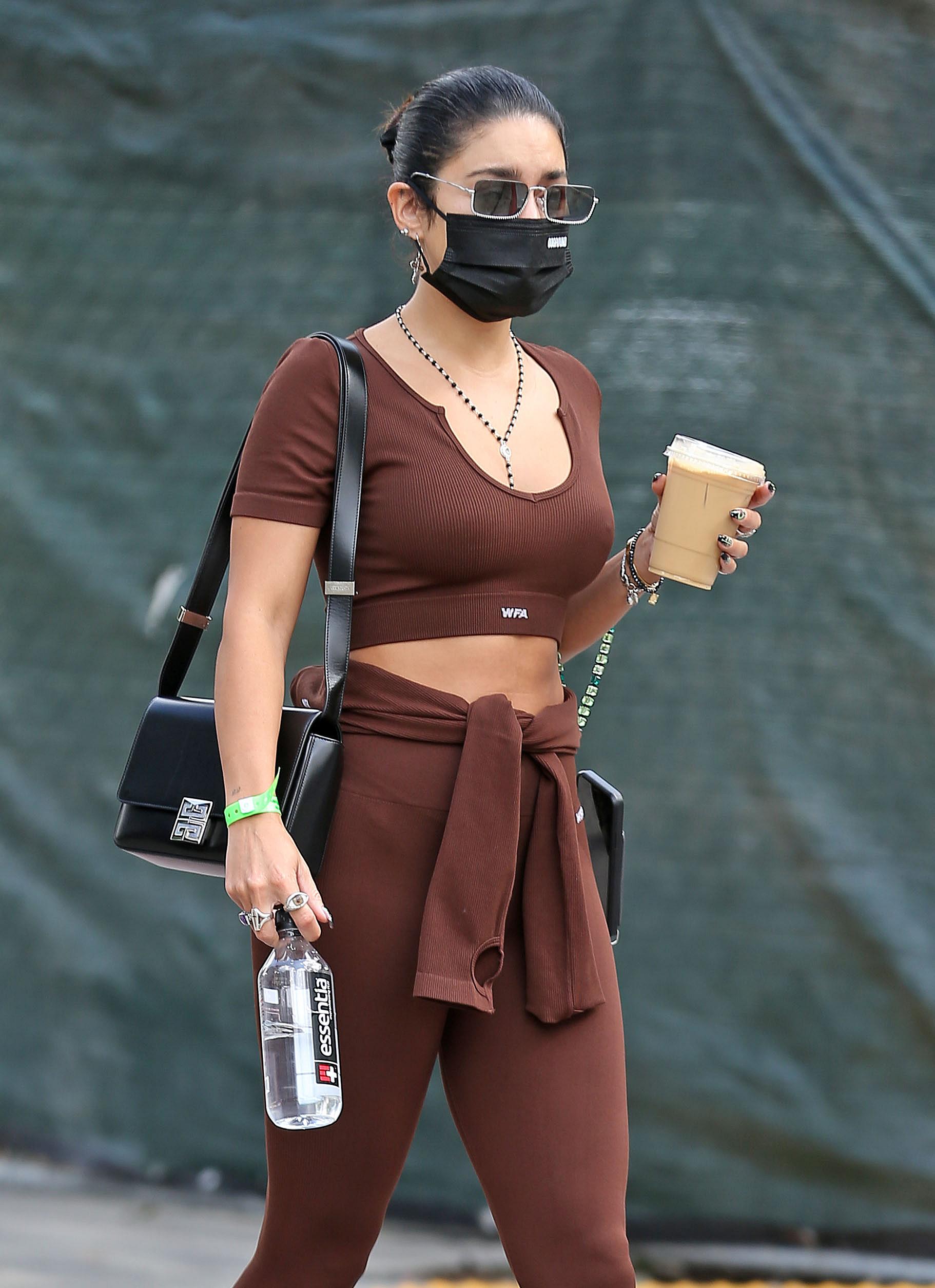 Vanessa Hudgens is seen leaving the gym after a work out