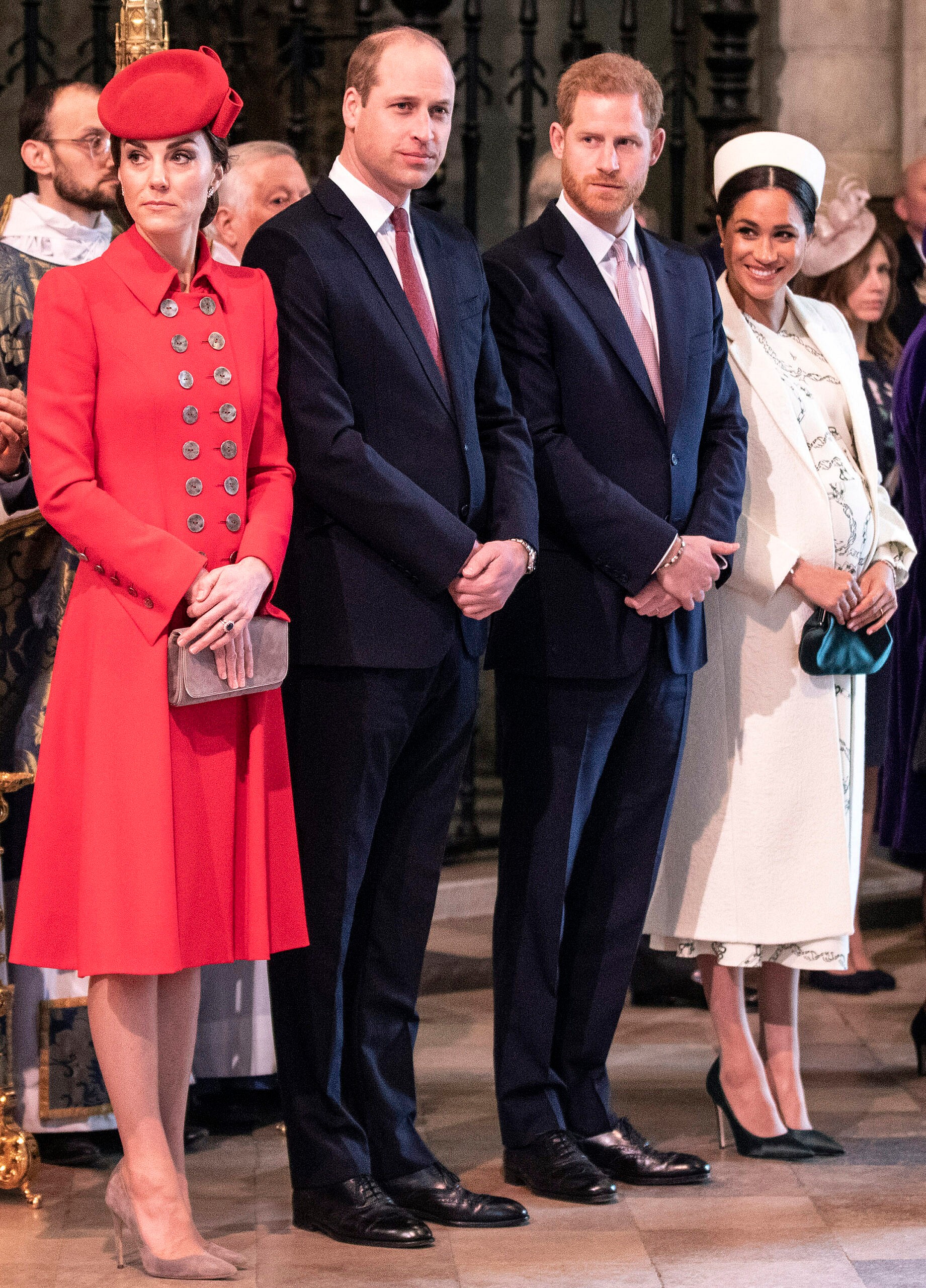 Members of The Royal Family attend the Commonwealth Service on Commonwealth Day, at Westminster Abbey, London, UK, on the 11th March 2019. Picture by Richard Pohle/WPA-Pool. 11 Mar 2019 Pictured: Catherine, Duchess of Cambridge, Kate Middleton, Prince William, Duke of Cambridge, Prince Harry, Duke of Sussex, Meghan Markle, Duchess of Sussex.