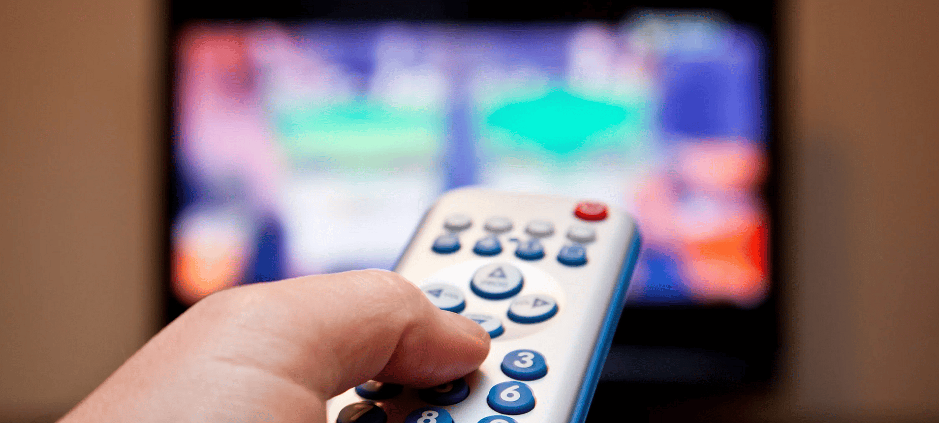 Remote control pointing at the tv