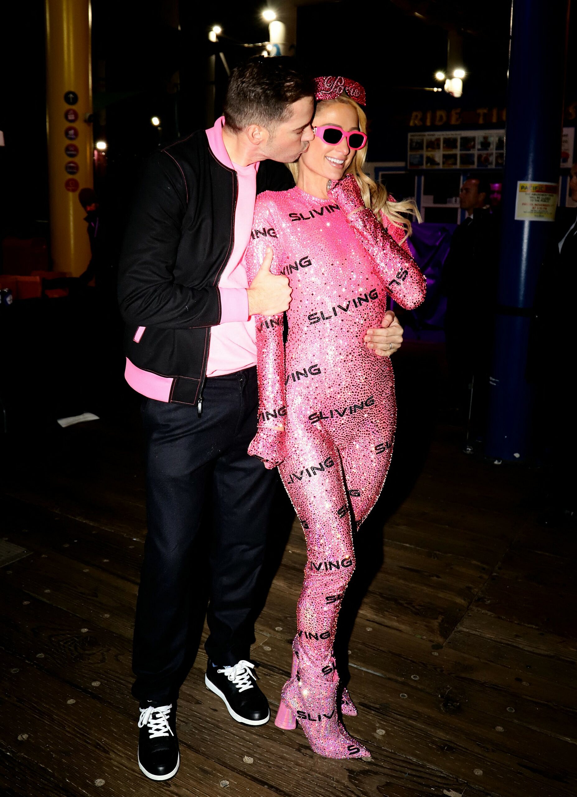 Paris Hilton celebrates her one year Anniversary quot Sliving quot it up again throwing a party at the Santa Monica Pier