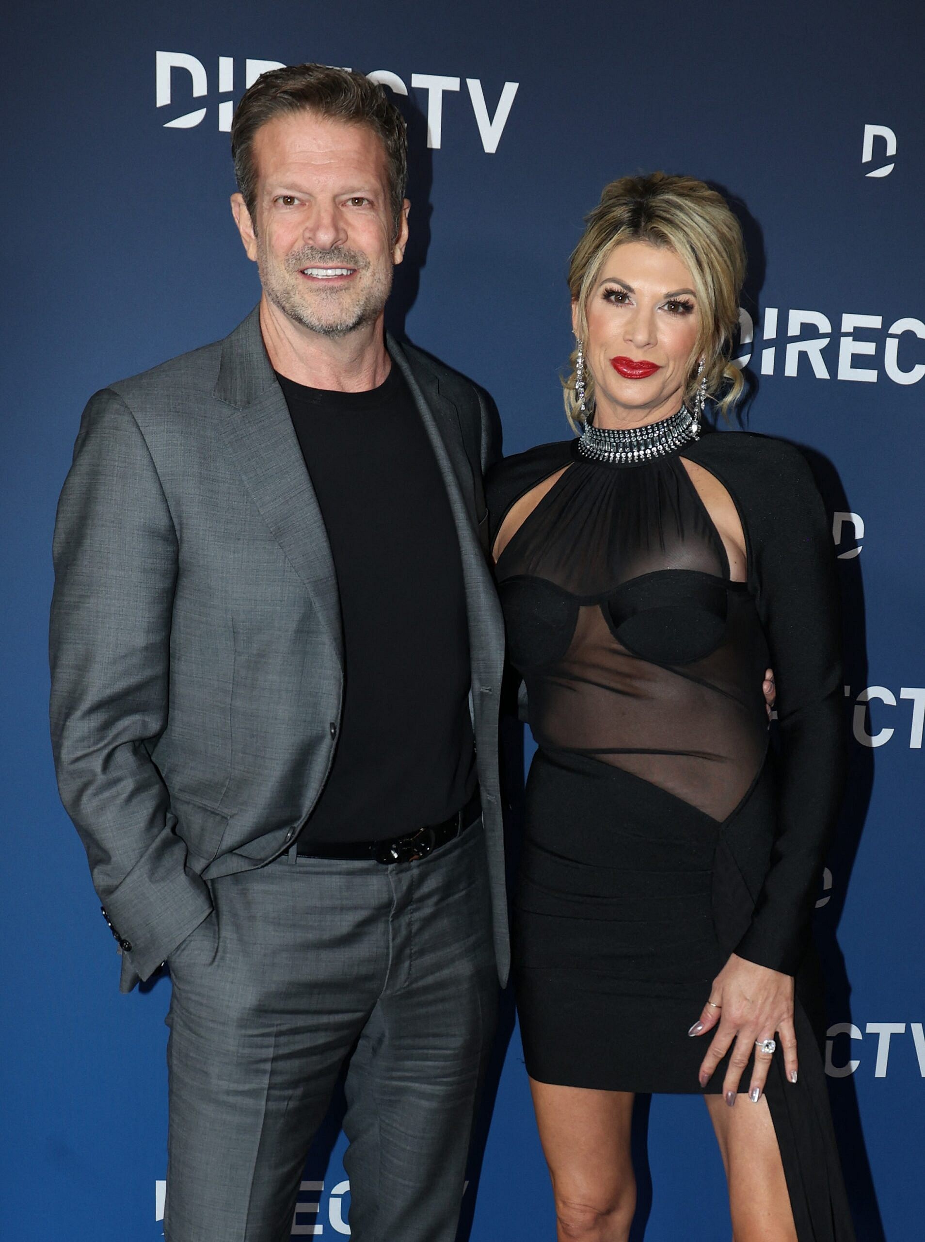 Alexis Bellino and John Janssen at Kathy Hilton's home for private holiday charity event