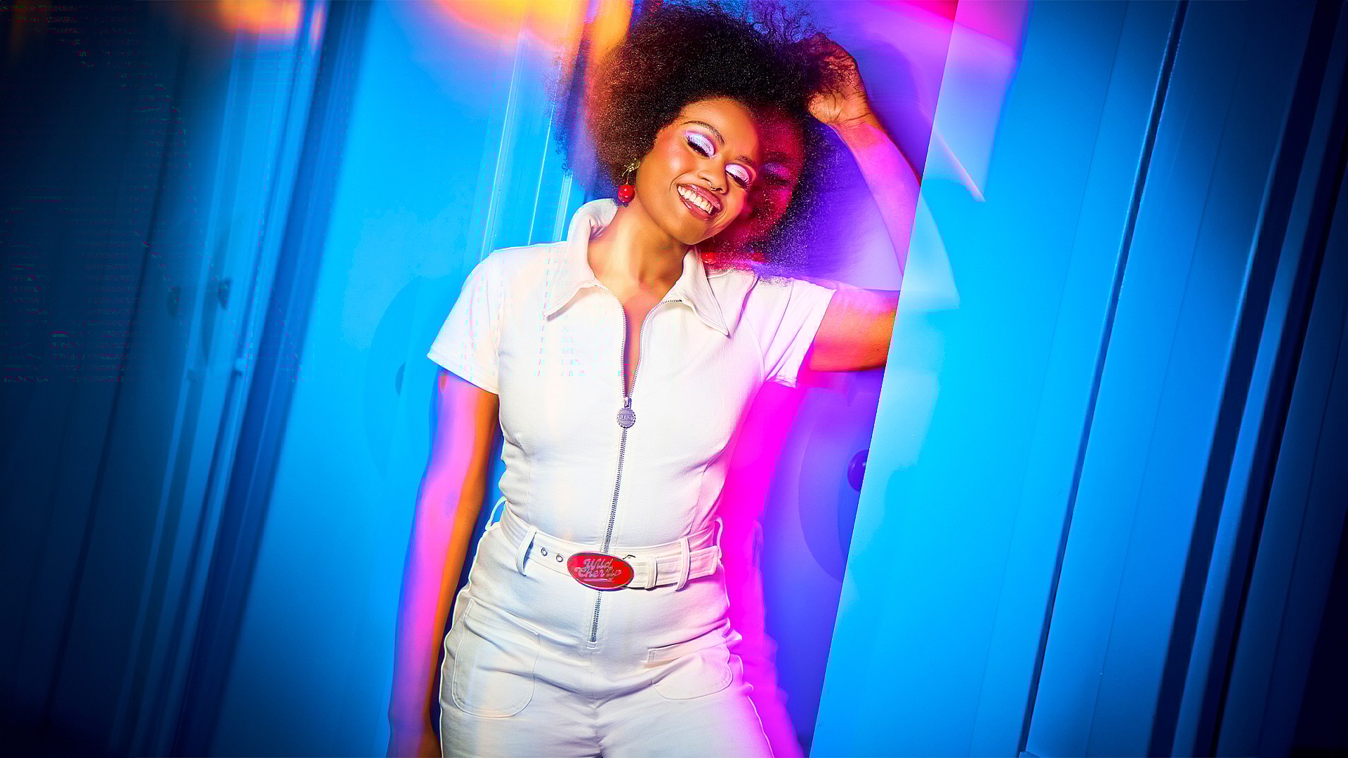 Woman wearing New Law Roach x Pepsi collection