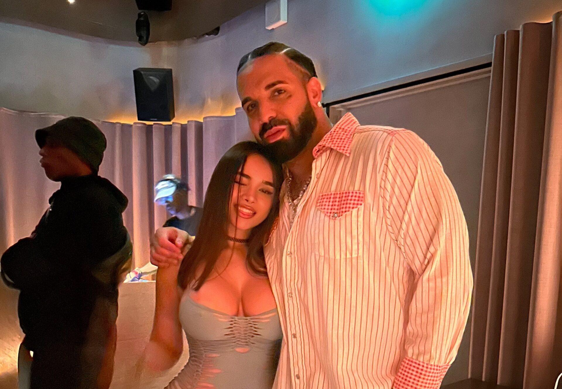 Leila Santese takes a photo with Drake