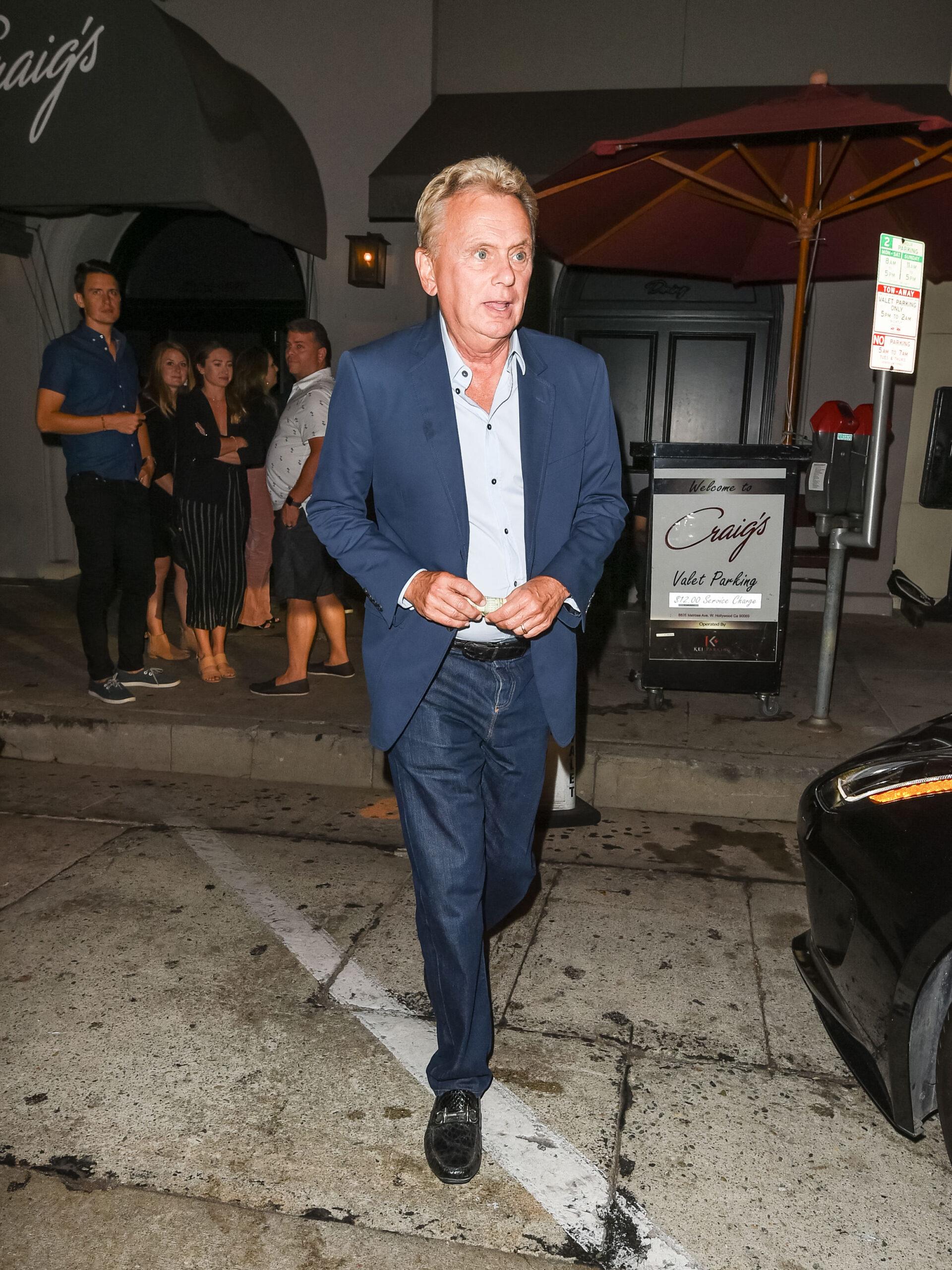 Pat Sajak seen outside Craig's Restaurant