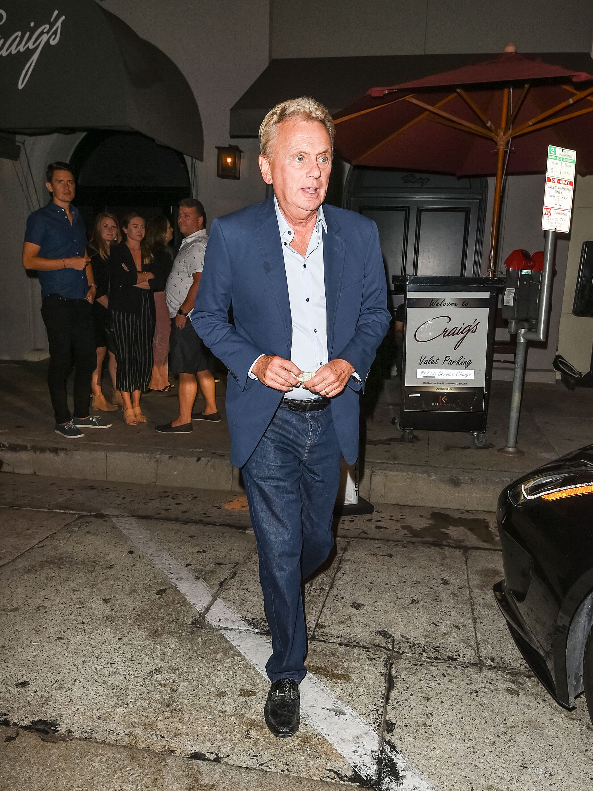 Pat Sajak outside Craig's Restaurant