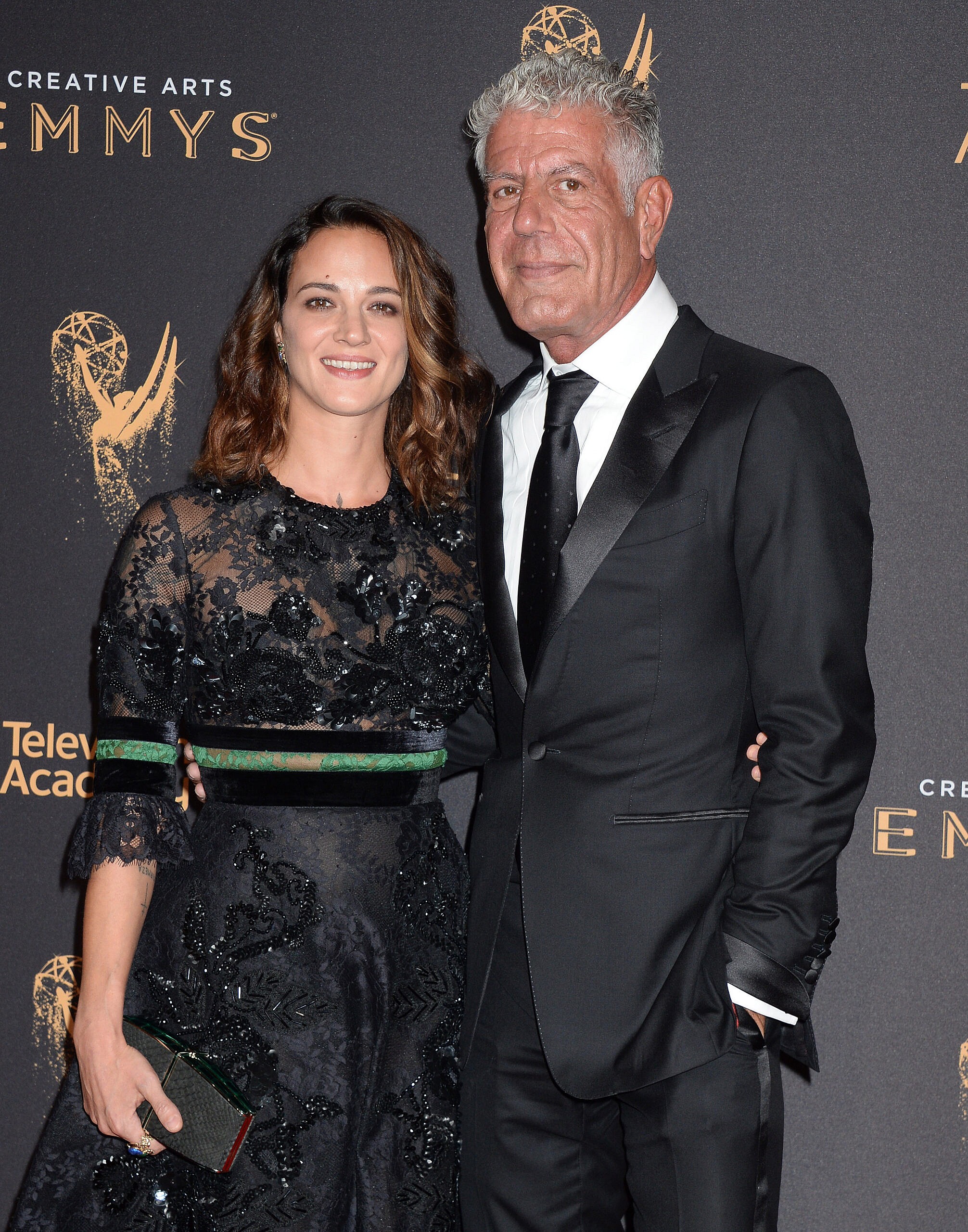 2017 Creative Arts Emmy Awards. Microsoft Theater, Los Angeles, California. 09 Sep 2017 Pictured: Asia Argento, Anthony Bourdain. 