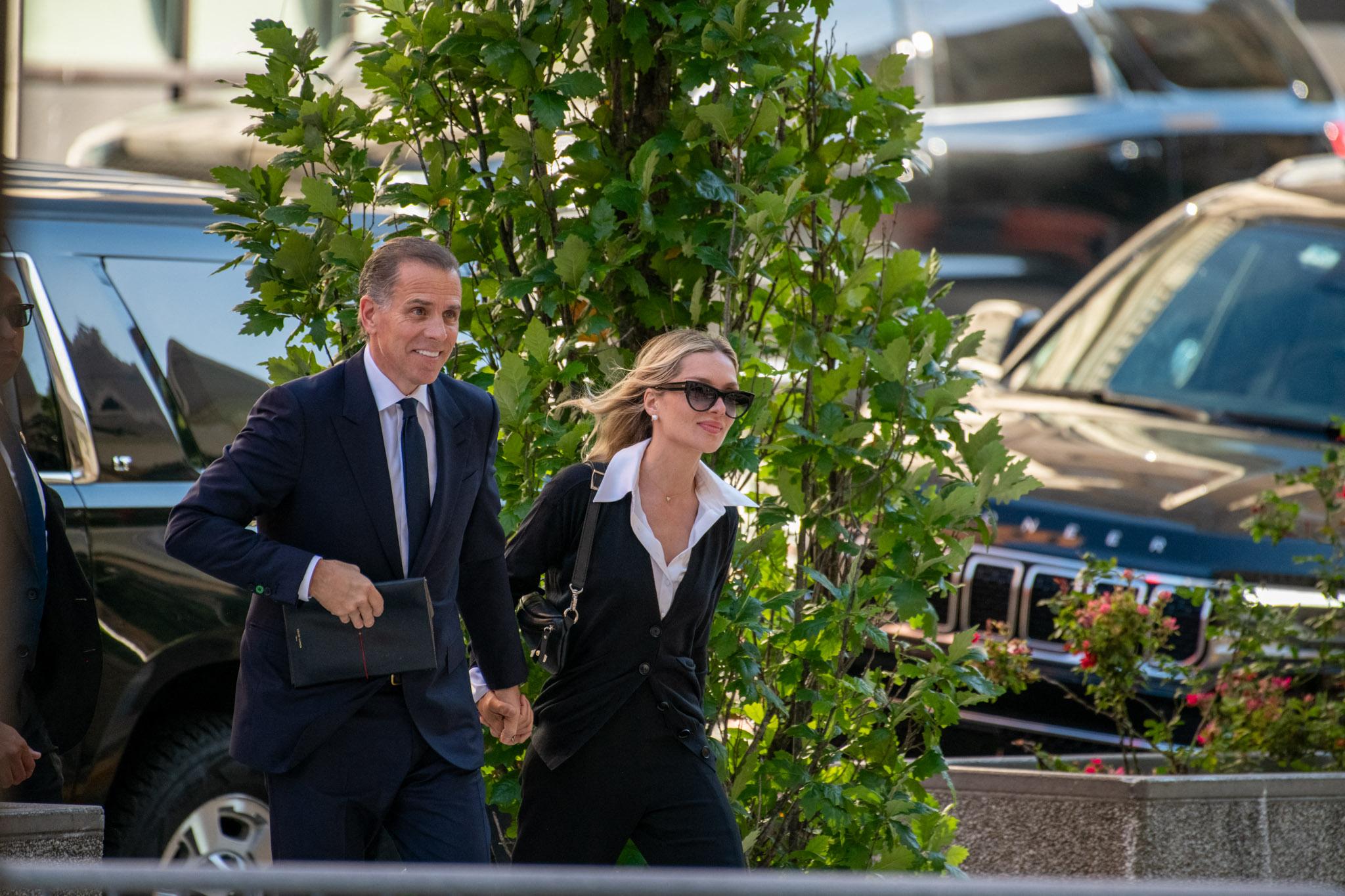 Hunter Biden and Melissa Cohen Biden arrive at the J. Caleb Boggs Federal Building in Wilmington, Delaware