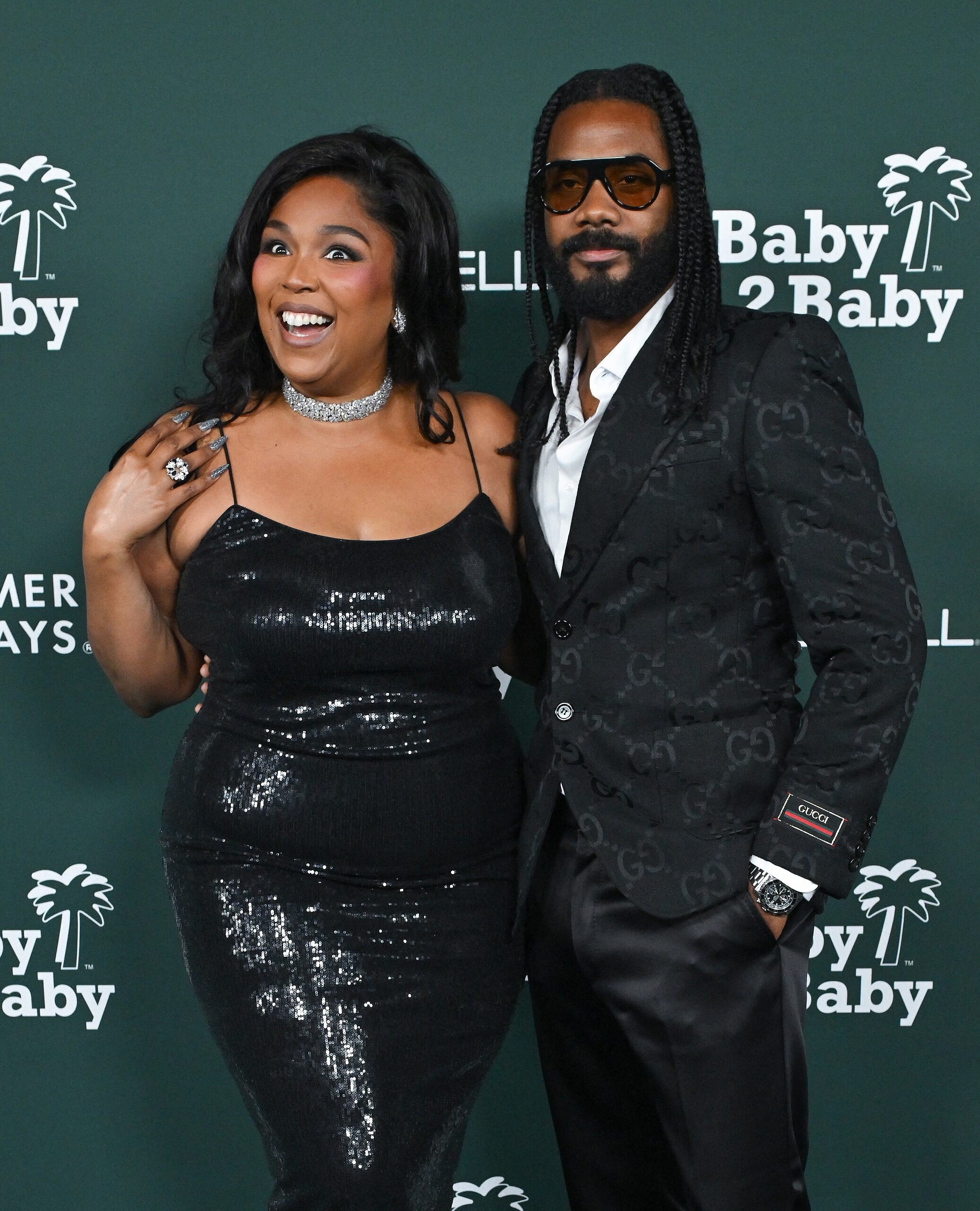 Lizzo and boyfriend at 2025 Baby2Baby Gala