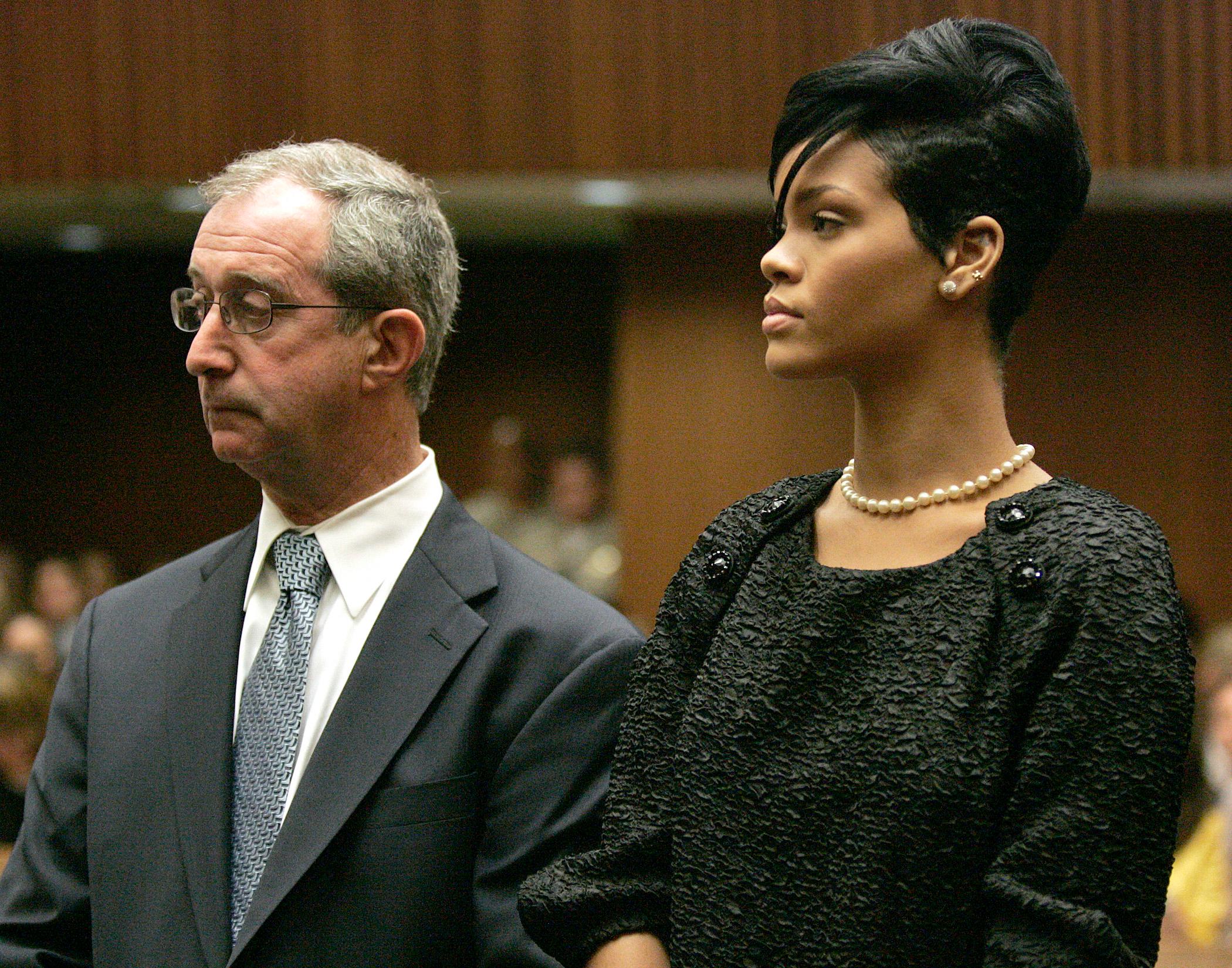 Pop sing Rihanna in court withi Chris Brown at the preliminary hearing