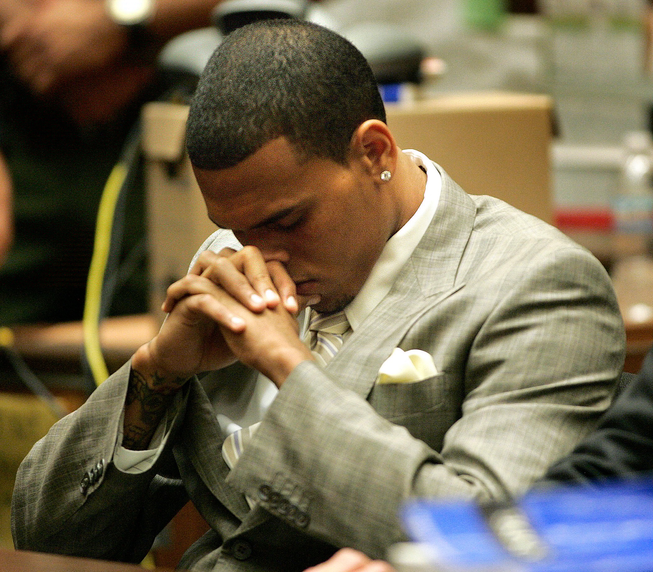 Chris Brown in court