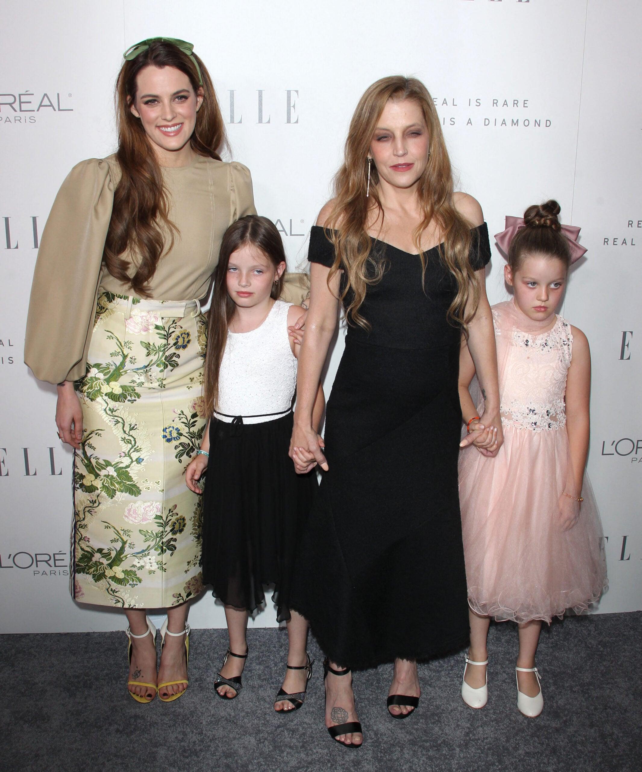 Lisa Marie Presley with daughters Riley Keough, Finley and Harper Lockwood at the NARM Music Biz Awards