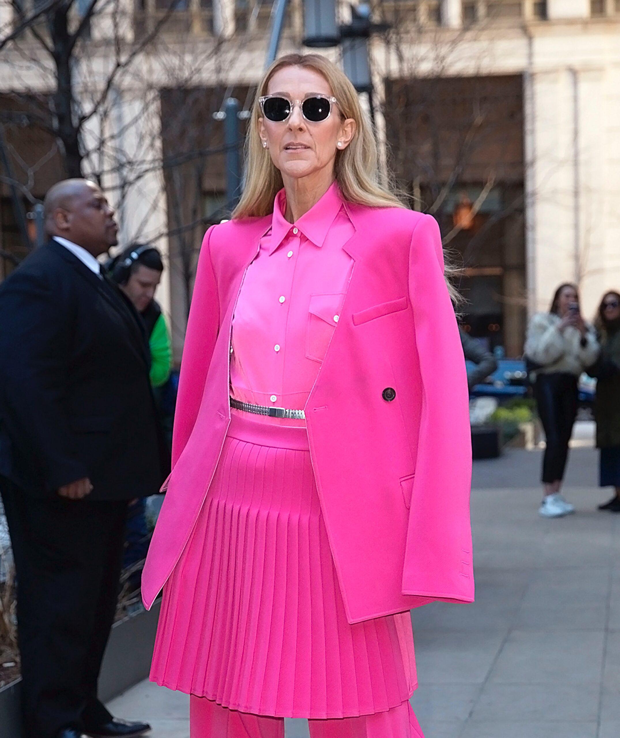 Celine Dion hams it up when out and about in New York
