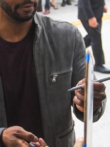 Isaiah Mustafa outside the apos Annabelle Comes Home apos Premiere at Bruin Theatre