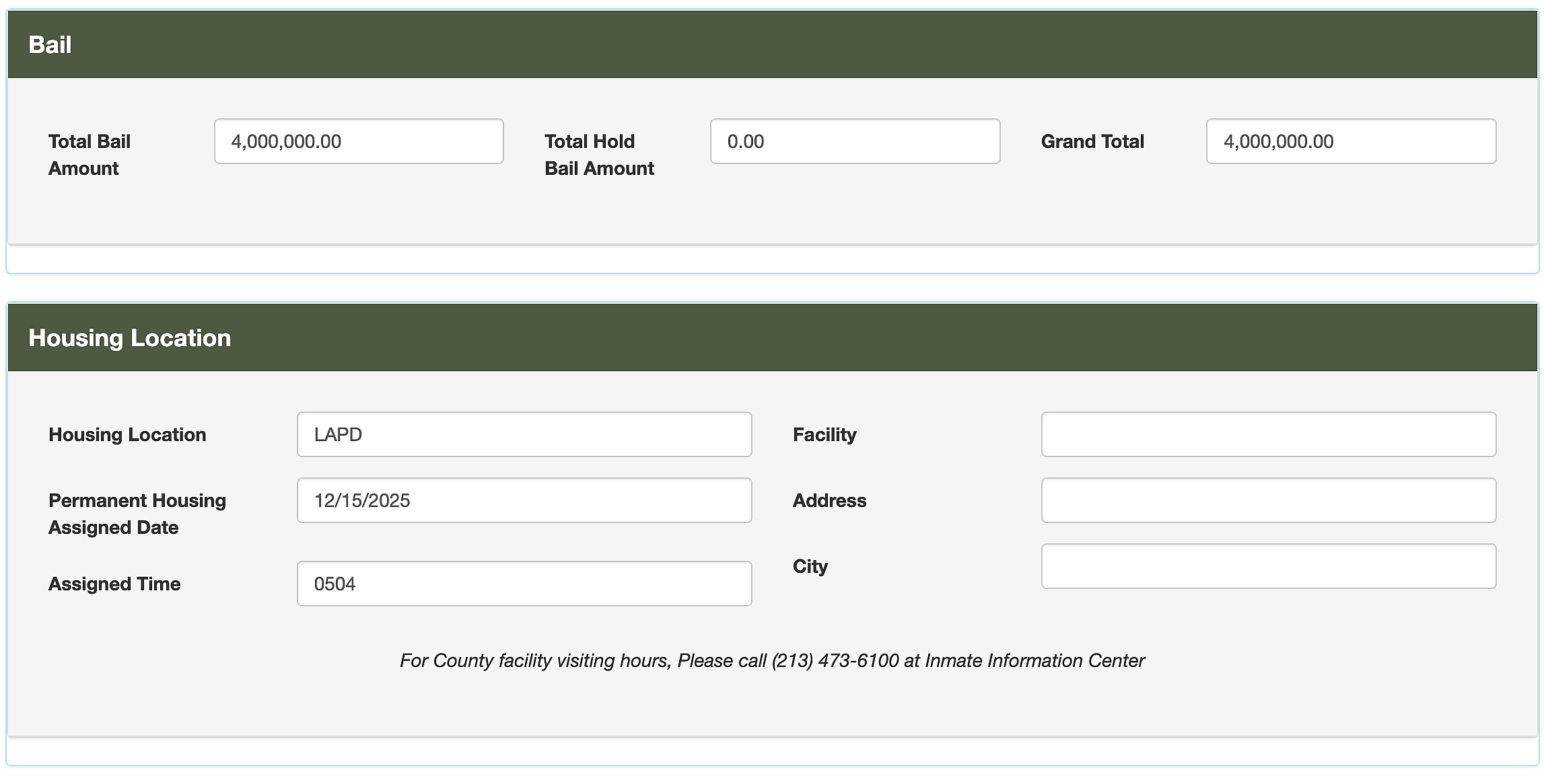 Nick Reiner's arrest booking details