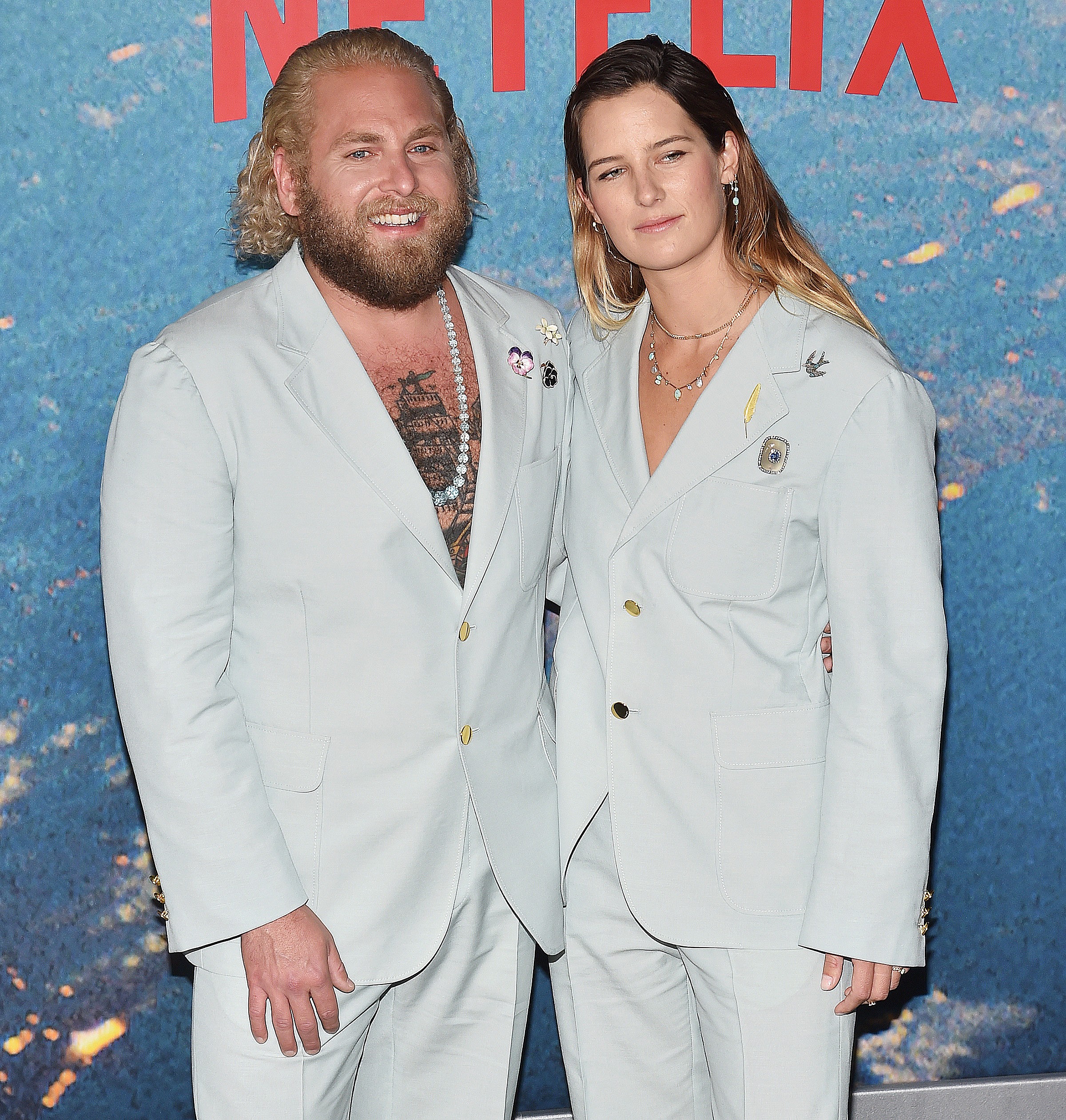 Jonah Hill and Sarah Brady attend Netflix's 'Don't Look Up' world film premiere, Arrivals, New York