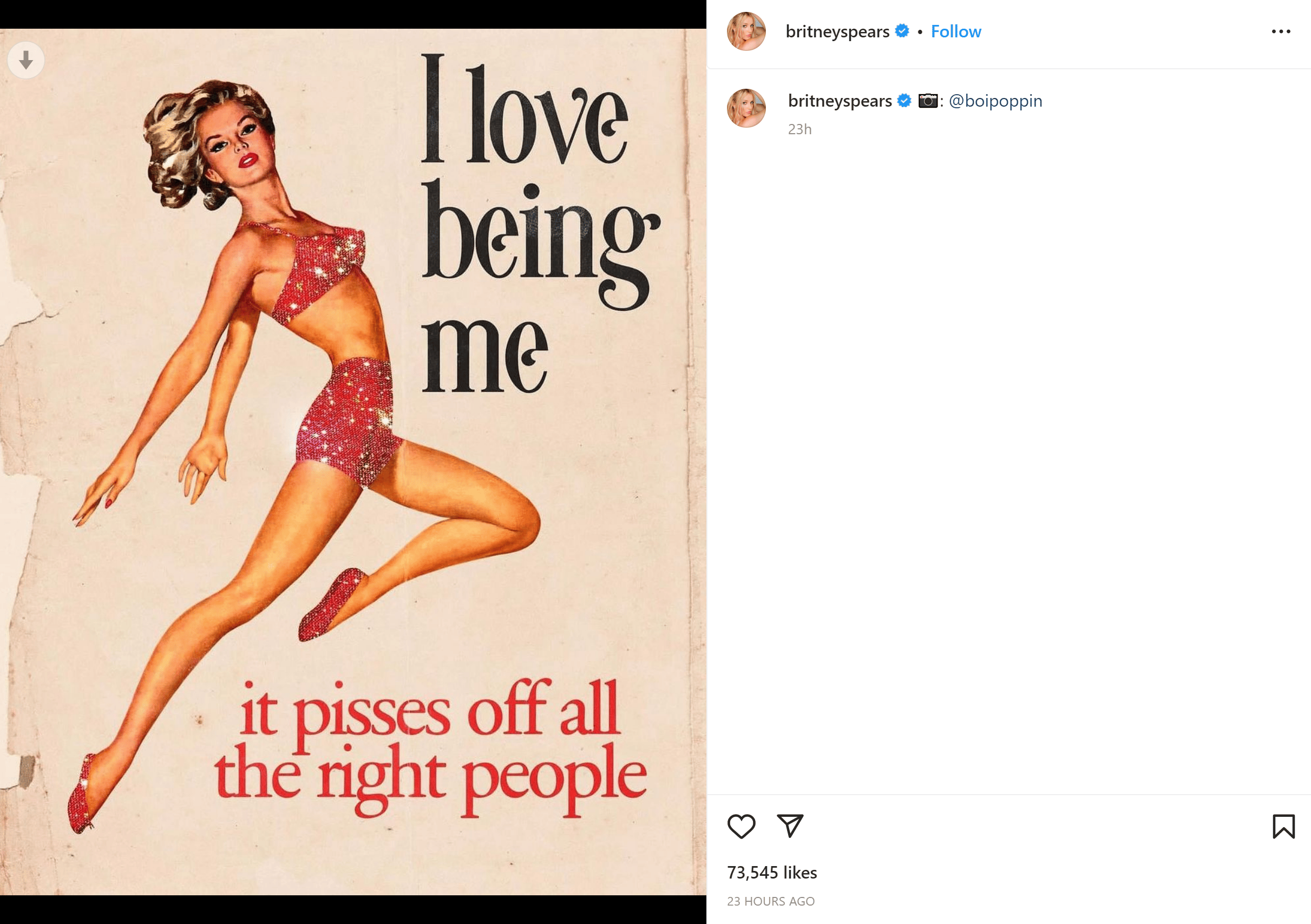 Britney Spears January 21 IG post