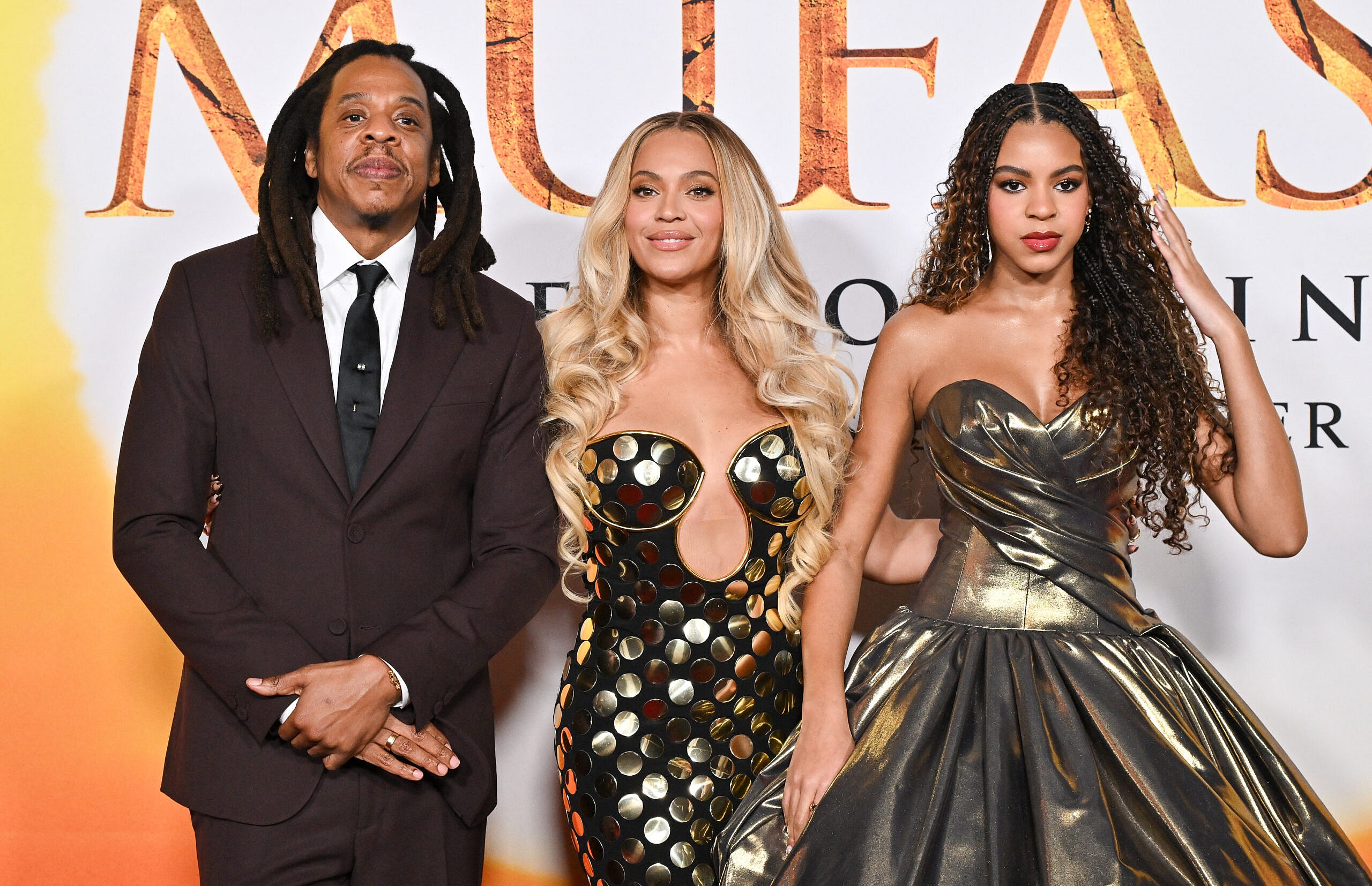 Jay-Z, Beyoncé and Blue Ivy At The "Mufasa: The Lion King" Los Angeles Premiere
