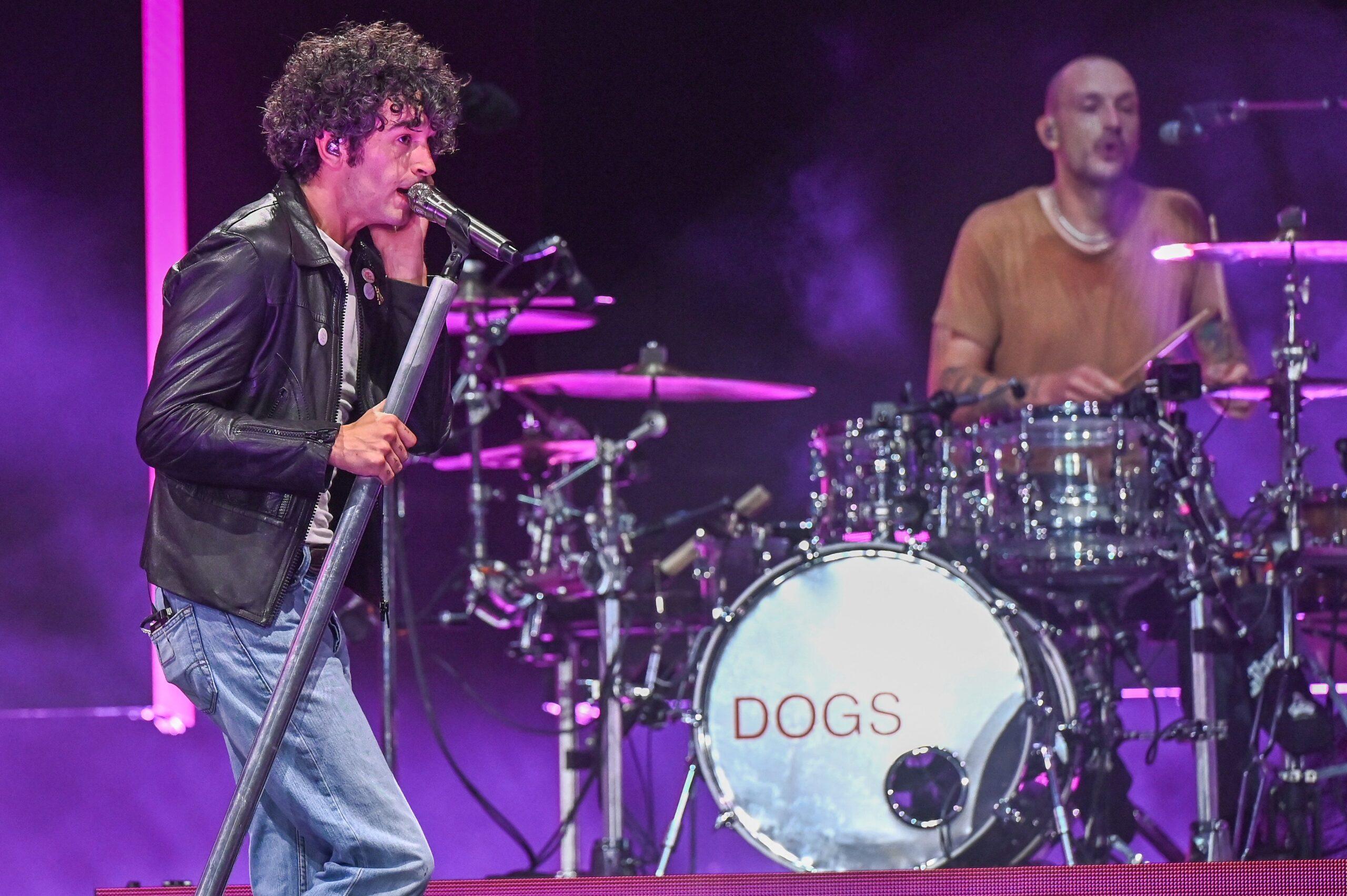 Matty Healy of The 1975 performs on the Pyramid Stage 