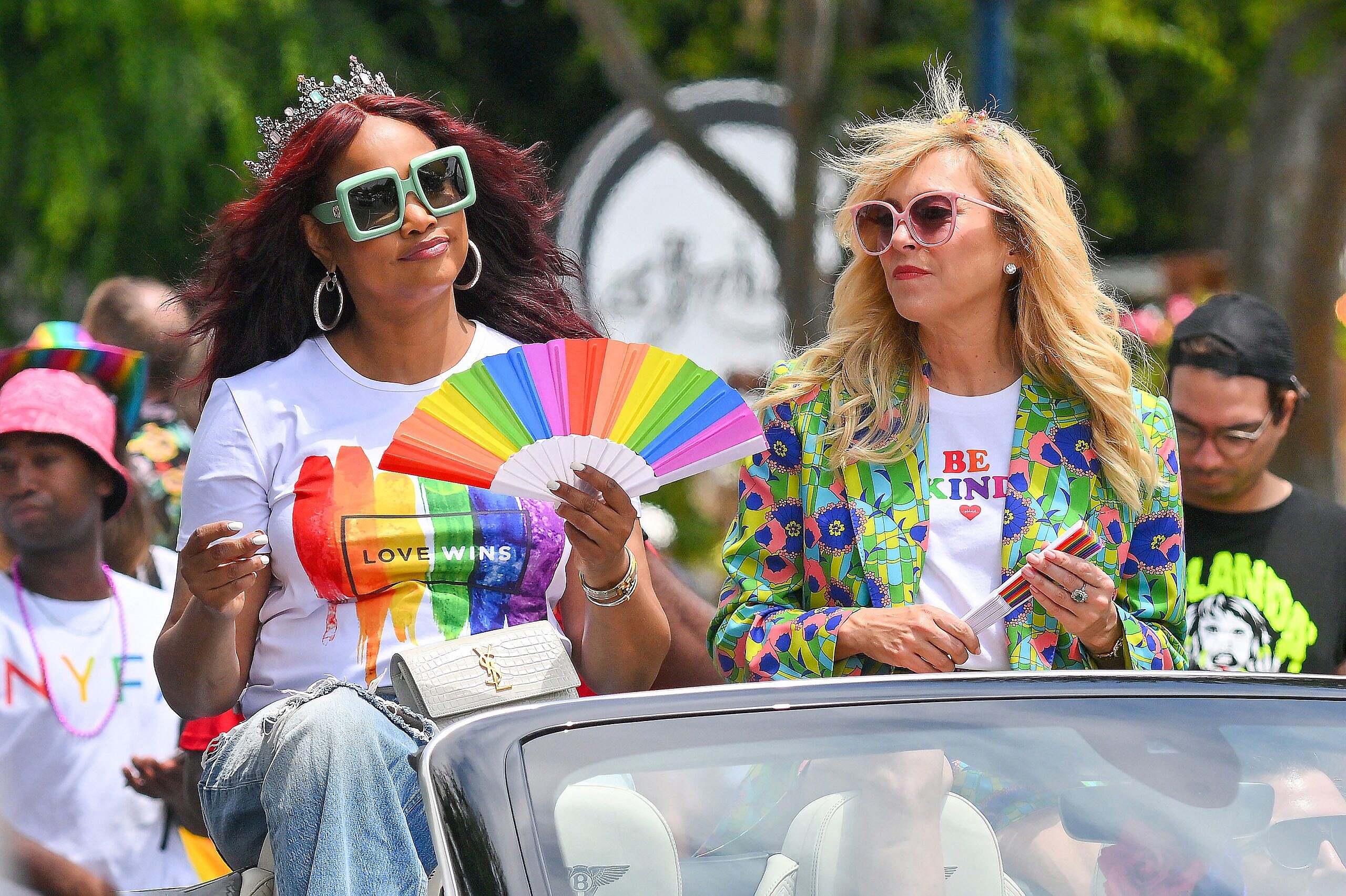 Garcelle Beauvais and Sutton Stracke during a PRIDE event.