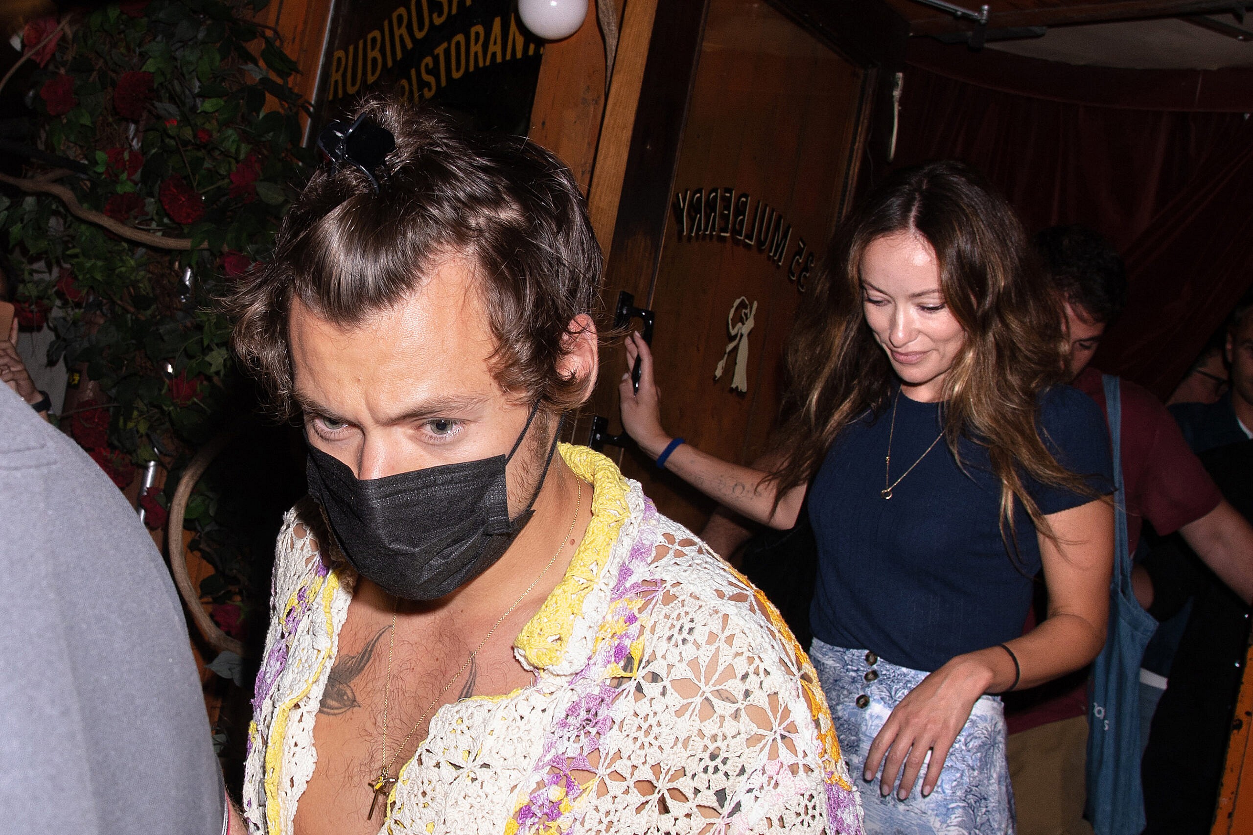 Harry Styles and Olivia Wilde Exit Rubirosa Restaurant in NYC