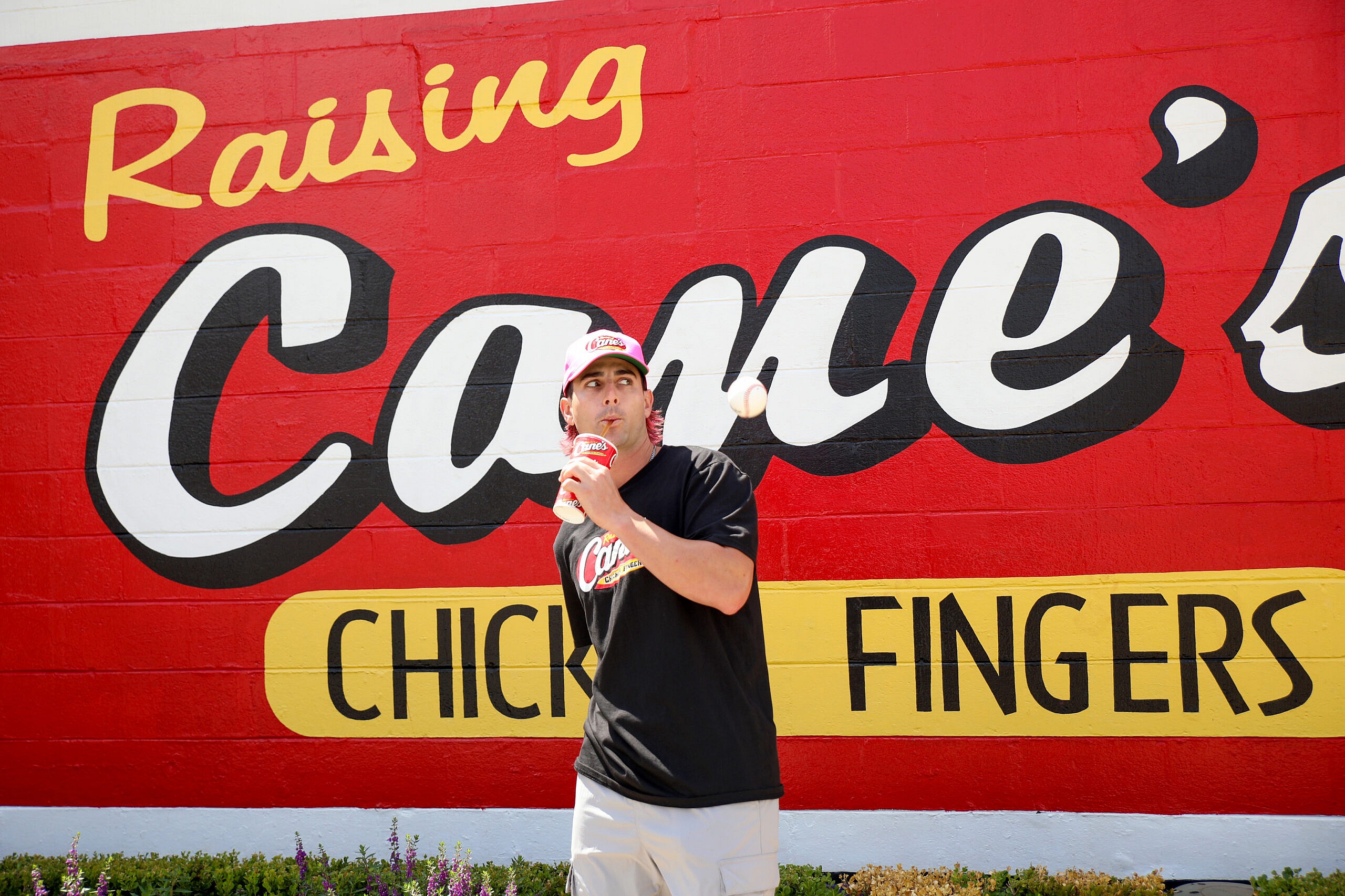 Banana Ball Star Tanner Thomas Captures Social Content At Raising Cane's In Baton Rouge