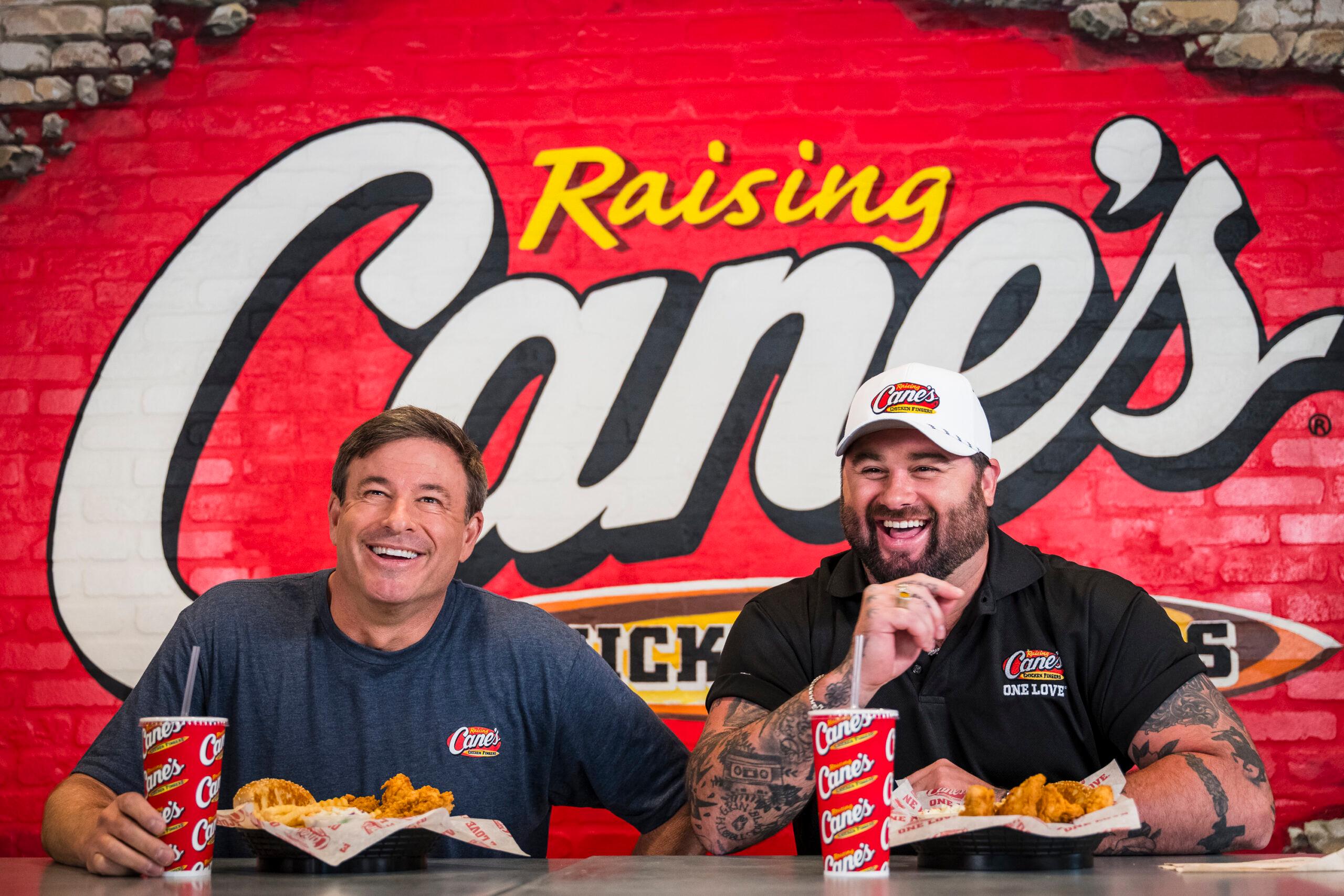 Singer/Songwriter Koe Wetzel and Raising Cane’s CEO Todd Graves at Raising Cane’s corporate office 