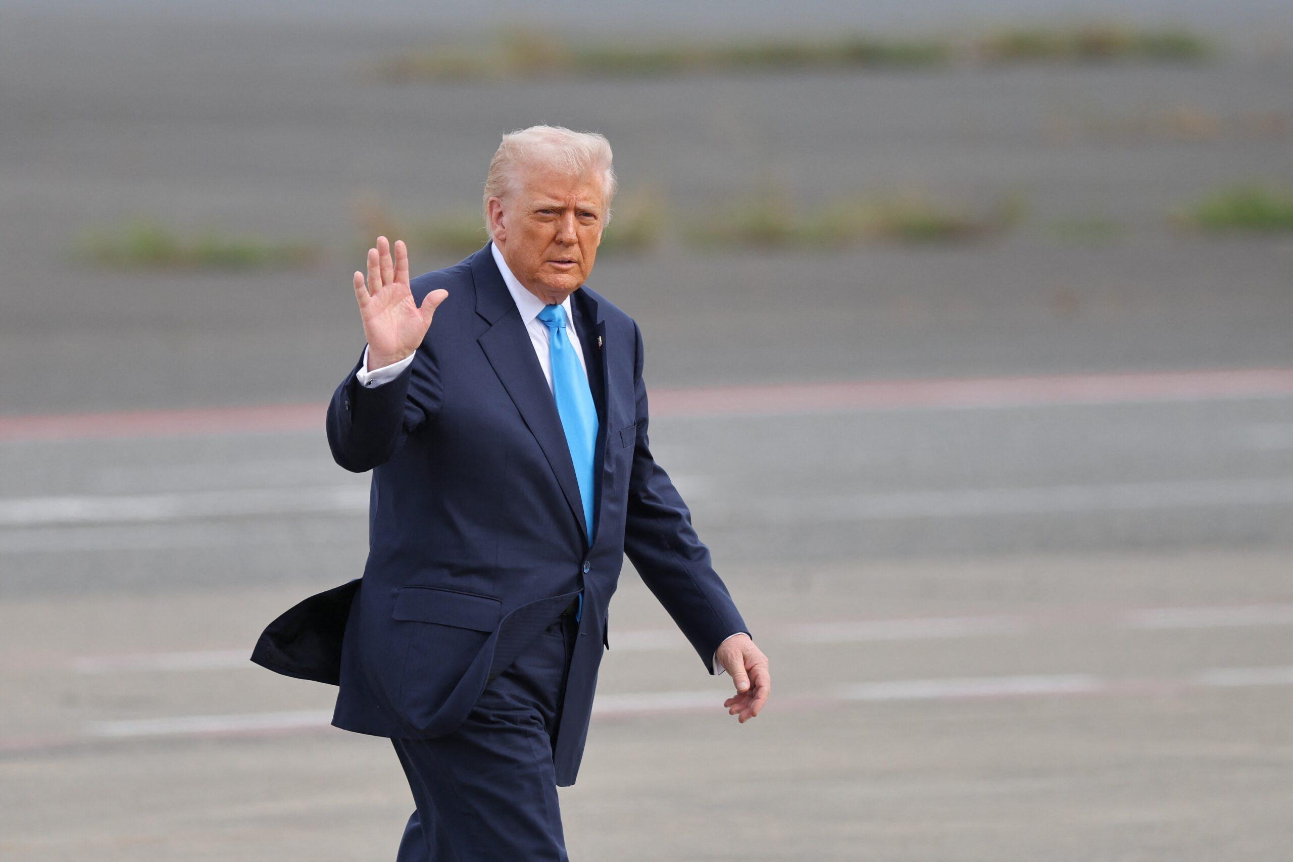 U.S. President Donald Trump Leaves Japan