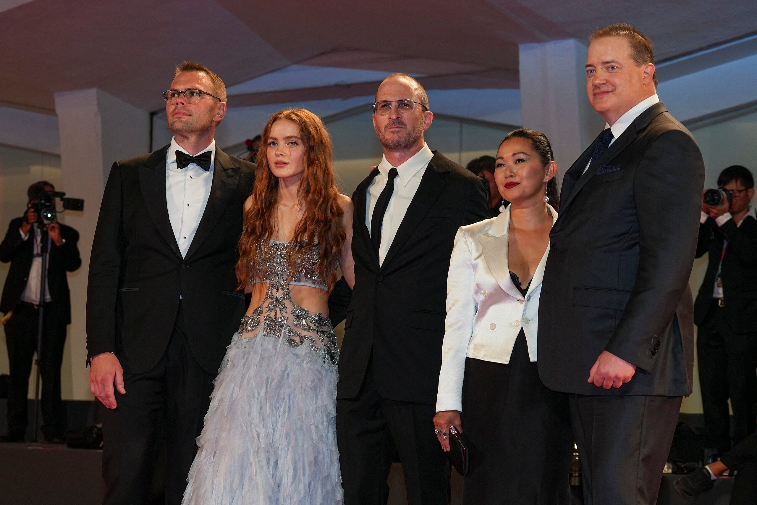 Brendan Fraser and cast and producers of "The Whale"