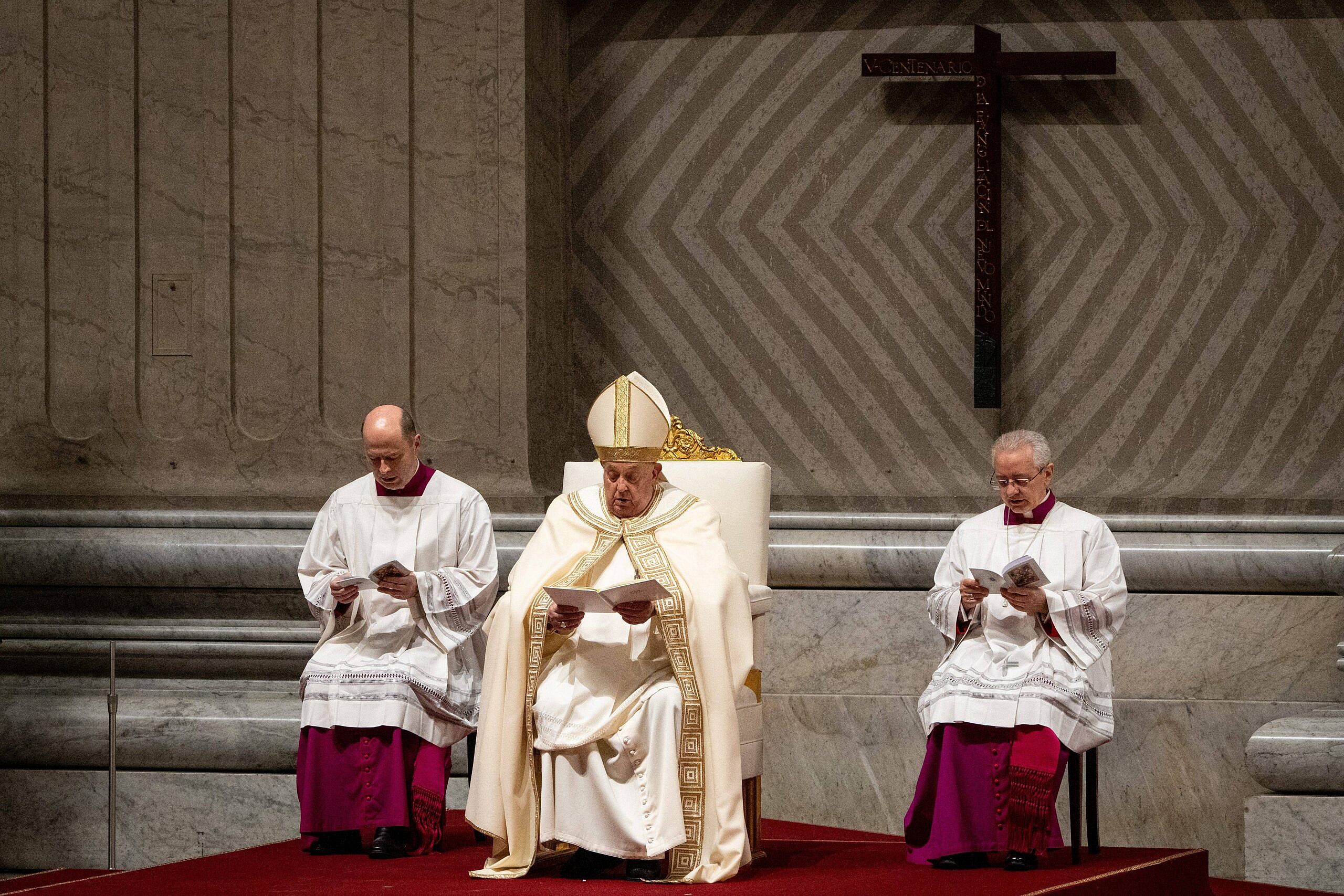 Pope Francis presides over First Vespers in Vatican - 01 Feb 2025