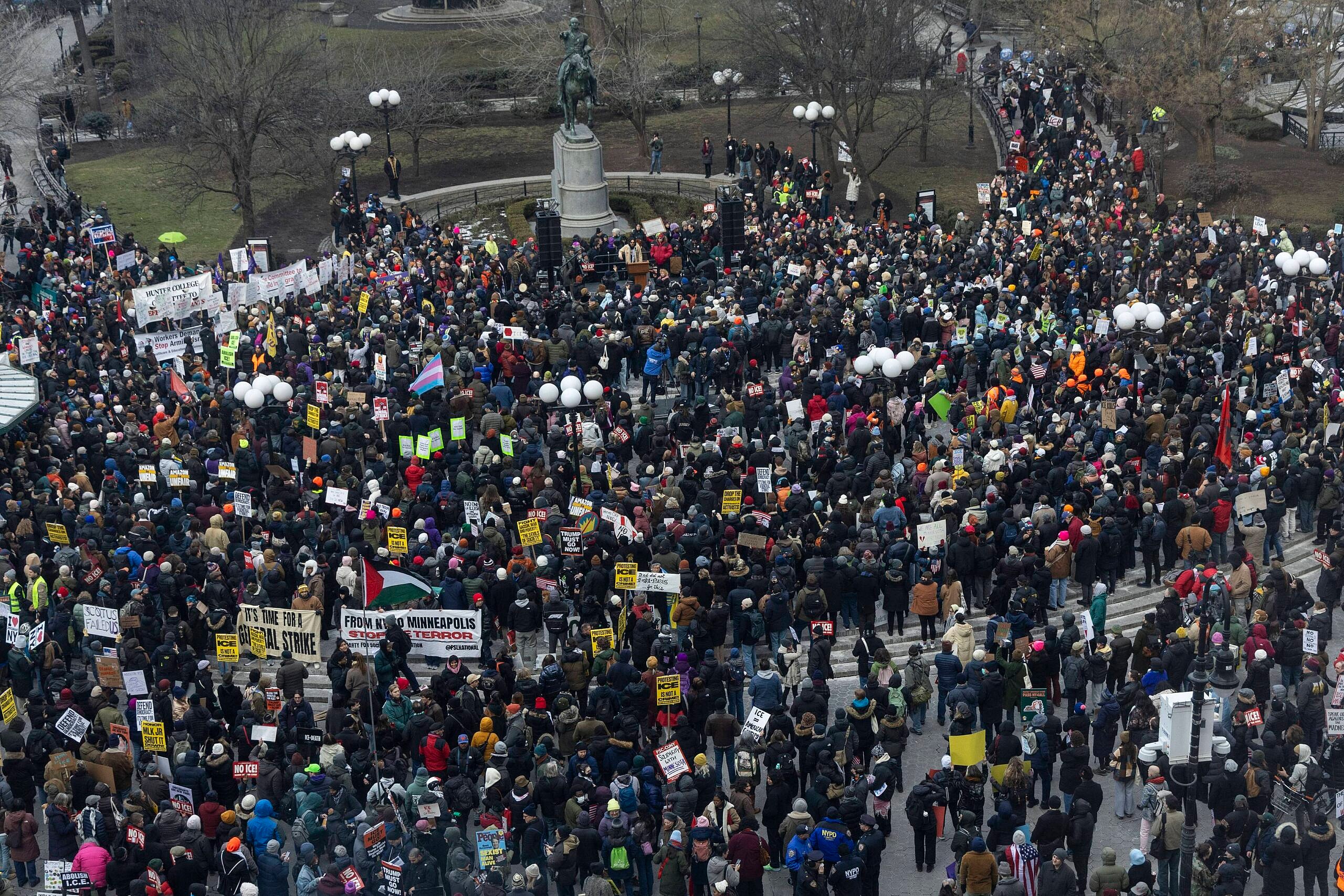 ICE 2026: Anti-ICE Protest NYC In Solidarity With Minneapolis
