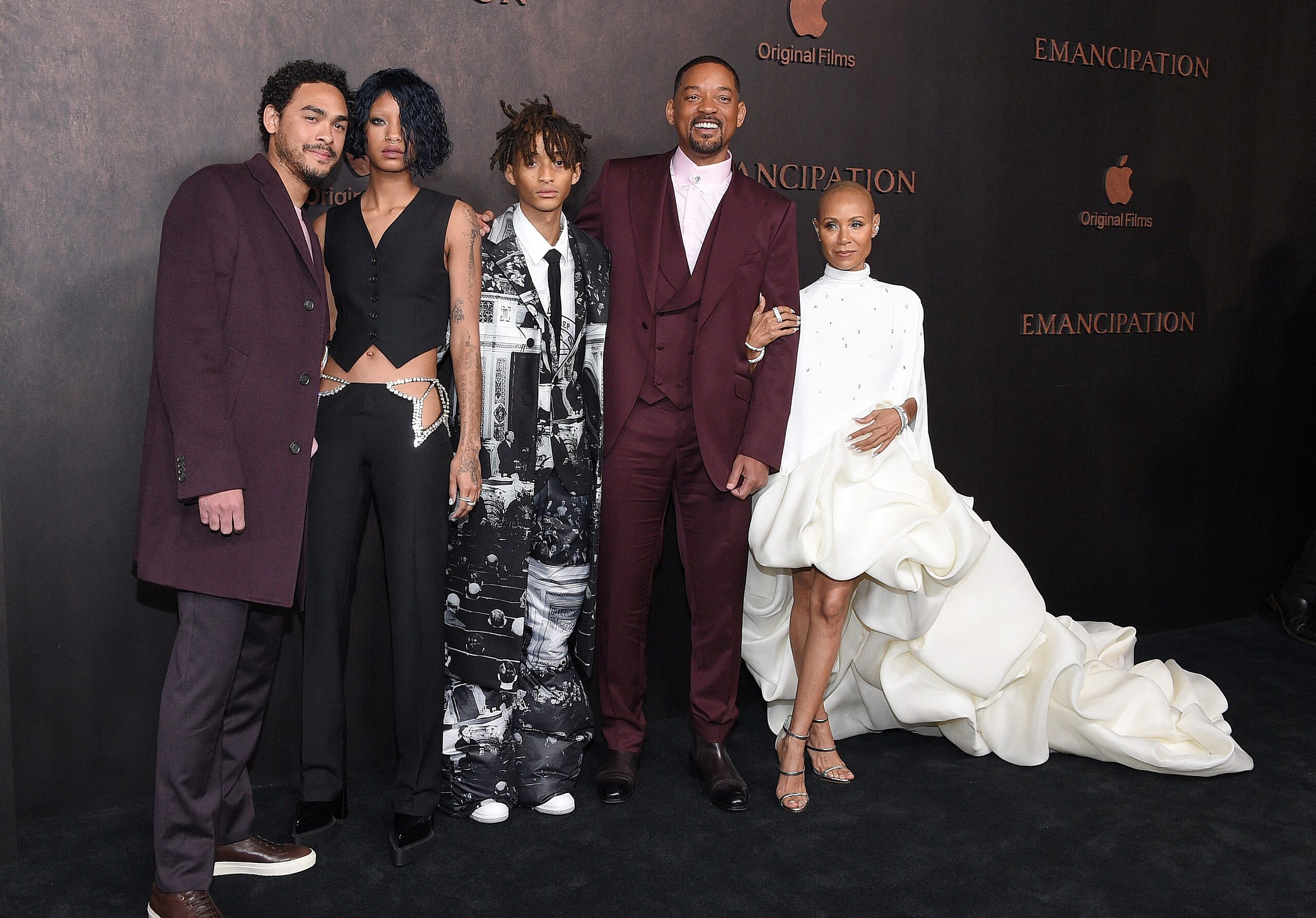 Trey Smith, Willow Smith, Jaden Smith, Will Smith and Jada Pinkett Smith at Emancipation held at The Regency Village Theatre in Westwood