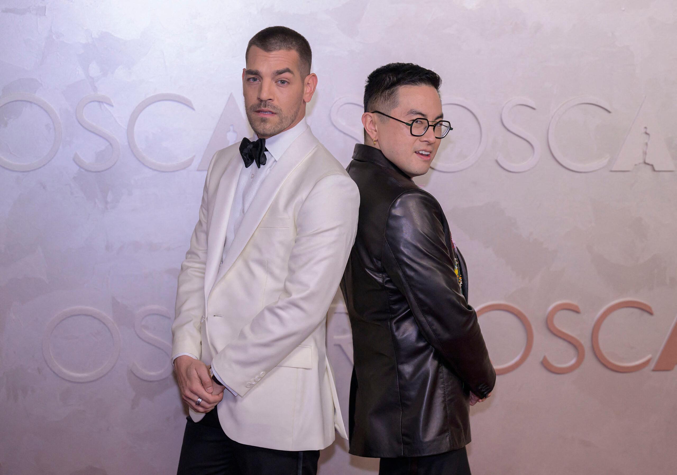Matt Rogers and Bowen Yang on the red carpet.