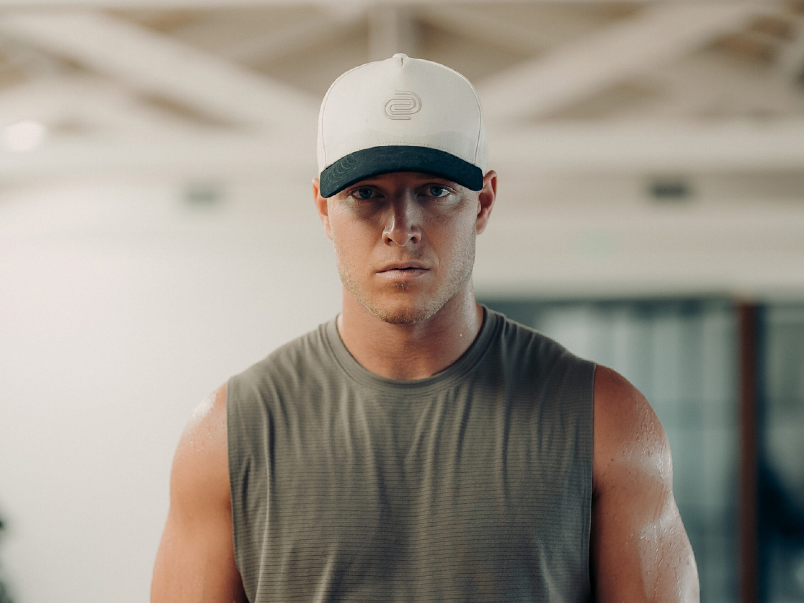Christian McCaffrey wearing a hat