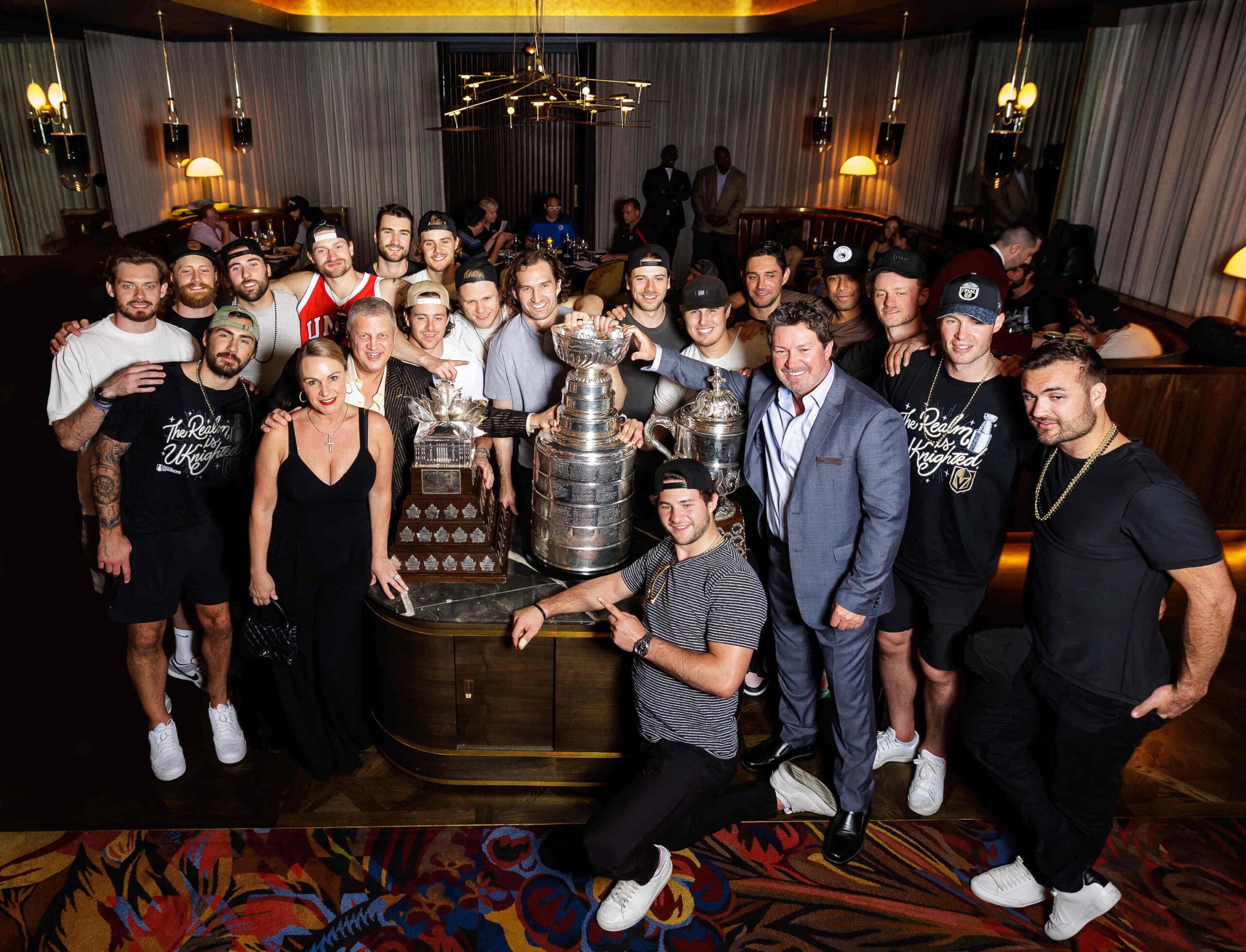 Las Vegas Golden Knights Bring All Three Championship Trophies To Party At Circa