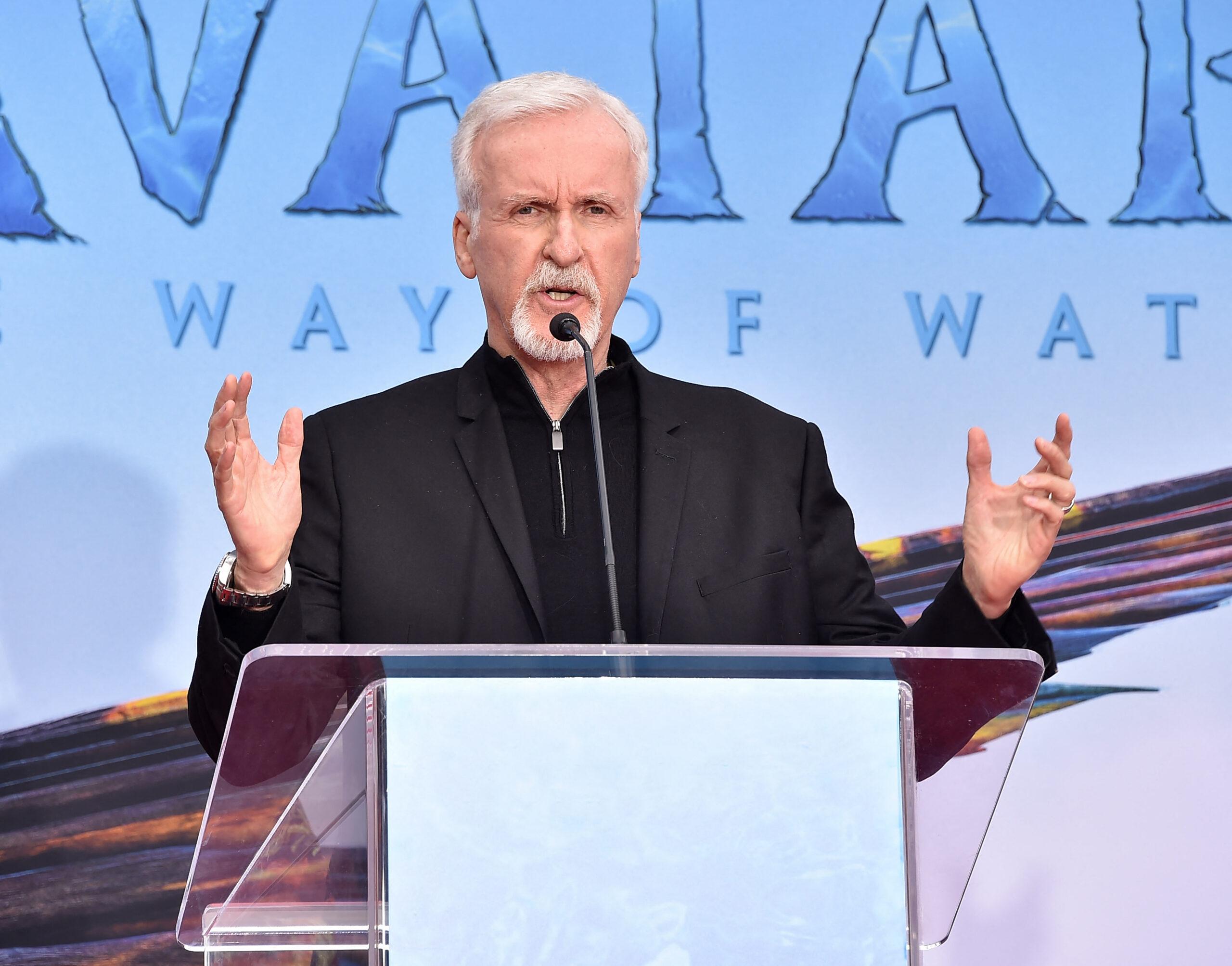 James Cameron at Handprints and Footprints Ceremony