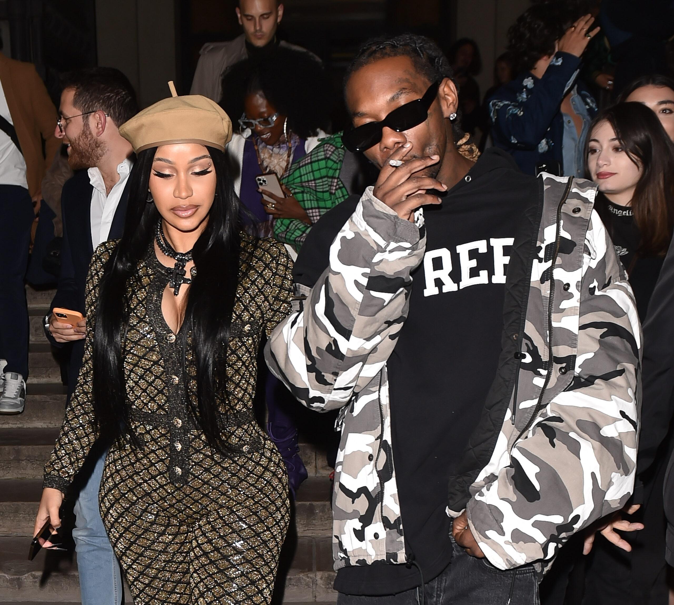 Cardi B amp Offset are seen at Giraffe restaurant in Paris