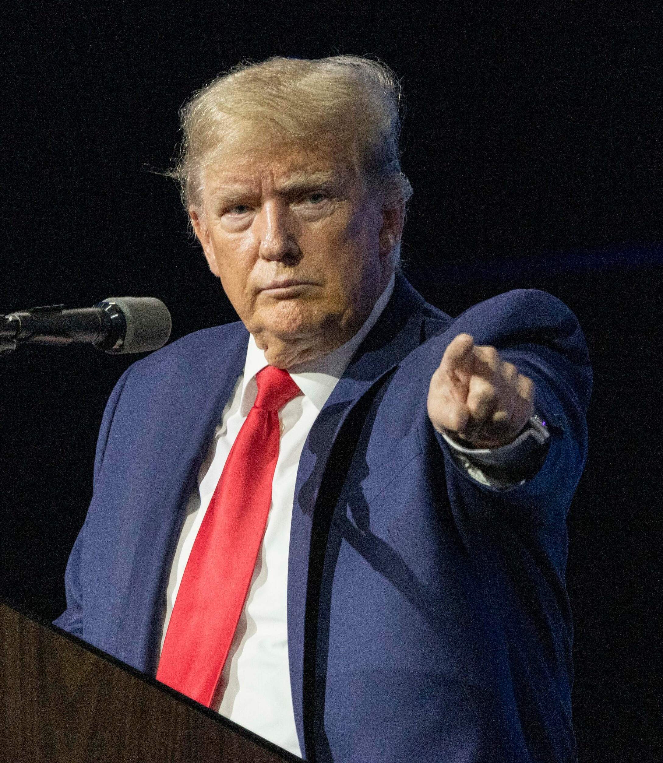 Donald Trump addresses reporters