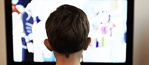 Kid watching tv