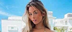 Emily Elizabeth strikes a pose in her tiny white bikini.