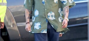 Jonah Hill steps out wearing a Green Hawaiian Shirt, NYC