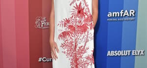 A photo of Gwyneth Paltrow in a white long dress with flowery embroidery