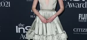 Phoebe Dynevor wearing a Louis Vuitton dress arrives at the 6th Annual InStyle Awards 2021