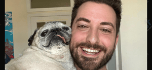 Jonathan Graziano and Noodle the Pug