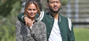 John Legend and Chrissy Teigen watch their kid play baseball