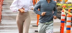 Jason Oppenheim and Marie-Lou Nurk jogging in West Hollywood