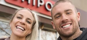 Zach Ertiz and Julie Ertz smiling