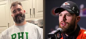 Jason Kelce (left) and Harrison Butker (right)
