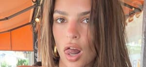 Emily Ratajkowski close up and outdoors