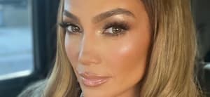 Jennifer Lopez in a car close up