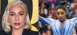 Lady Gaga (left) Simone Biles (right)